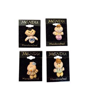 Handcrafted Mendu Clay Figurine Pins Unique Designs For Collectors Accessories